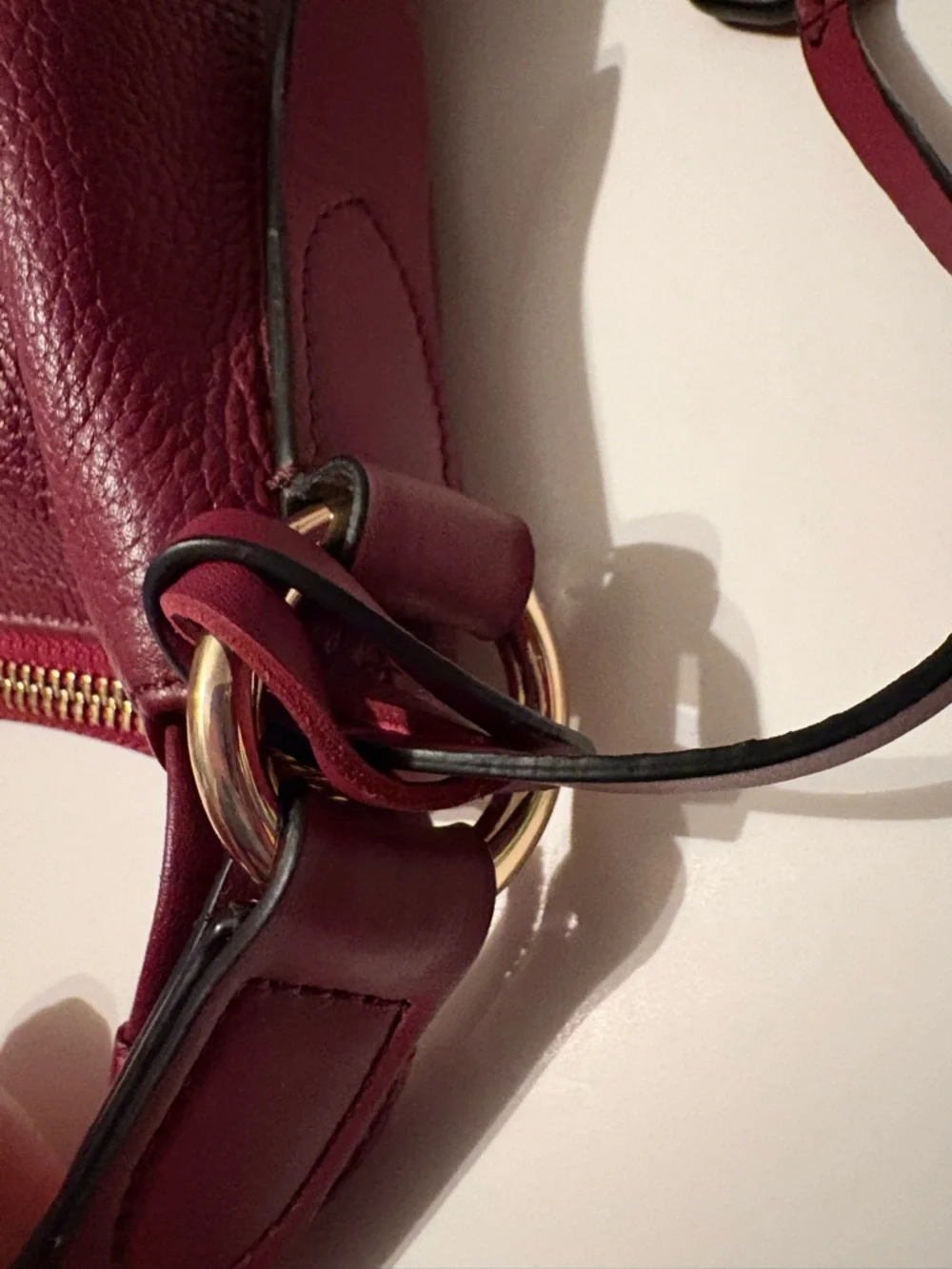 RADLEY LONDON Pebbled Leather Shoulder Bag in Deep Berry - Picture 10 of 16